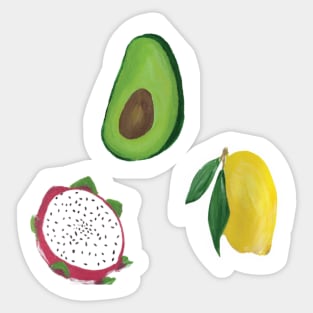 Fruit Stickers-Avocado-Dragon Fruit-Lemon-Trendy Stickers- Waterbottle and Laptop Stickers Sticker